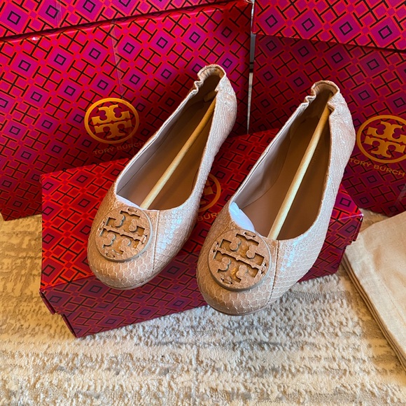 Tory Burch Shoes - Tory Burch Women's Minnie Travel Ballet Water Snake Leather